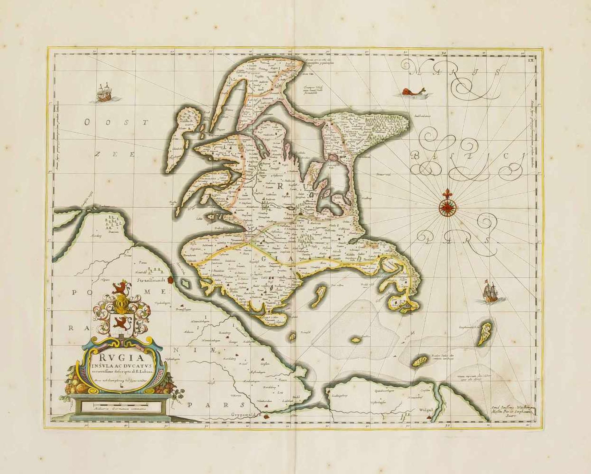 Zwei historische Karten des 17. Jh. von Litauen und Rügen, "Magni Ducatus Lithuaniae etRegionum