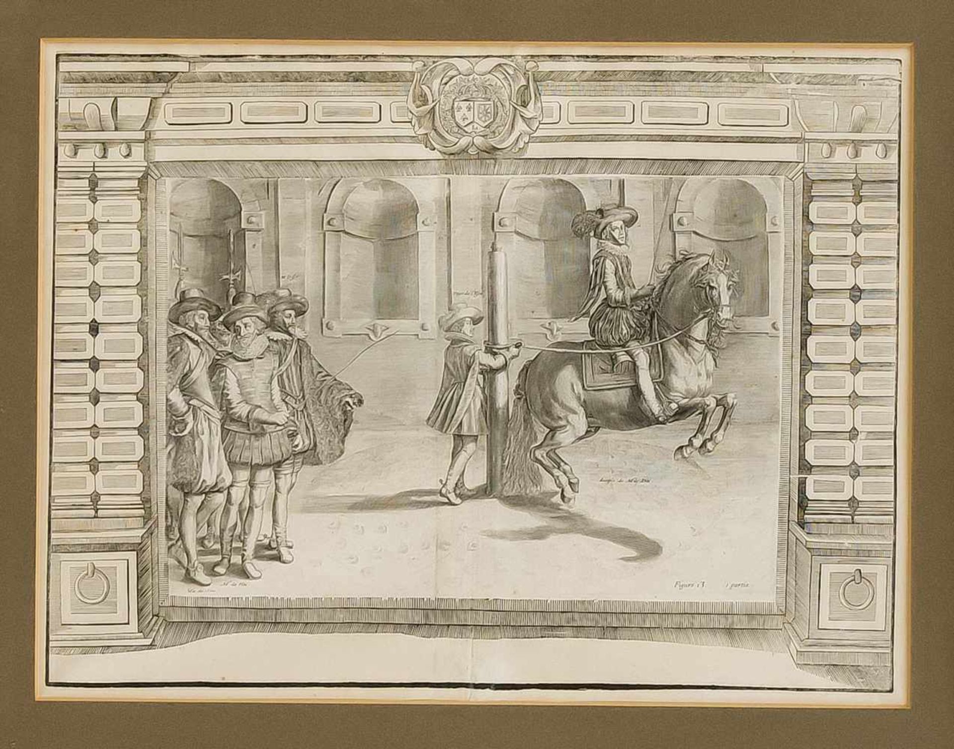 Crispin de Passe (1564-1637), Folge von sechs Kupferstichen aus "Le Manege Royal -L'instruction du - Bild 6 aus 6