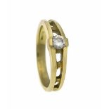 Brillant-Ring Caprice GG 585/000 mit einem Brillanten, 0,20 ct gepunzt, W/VS, RG 48, 3,1 gBrillant