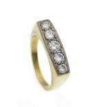 Brillant-Ring GG/WG 585/000 mit 5 Brillanten, zus. 1,0 ct TW/VS-SI, RG 56, 7,4 gBrillant Ring GG /