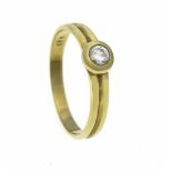 Brillant-Ring GG/WG 585/000 mit einem Brillanten, 0,15 ct W/SI, RG 52, 2,8 gBrilliant ring GG / WG