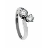 Toi et Moi Brillant-Ring WG 750/000 mit 2 Brillanten, zus. 0,96 ct 1 xfeinesWeiß-Weiß(G-H)/P1 und
