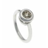 Brillant-Ring WG 585/000 mit einem Brillanten 0,70 ct l.get.W/PI, RG 55, 5,5 gBrillant ring WG 585/