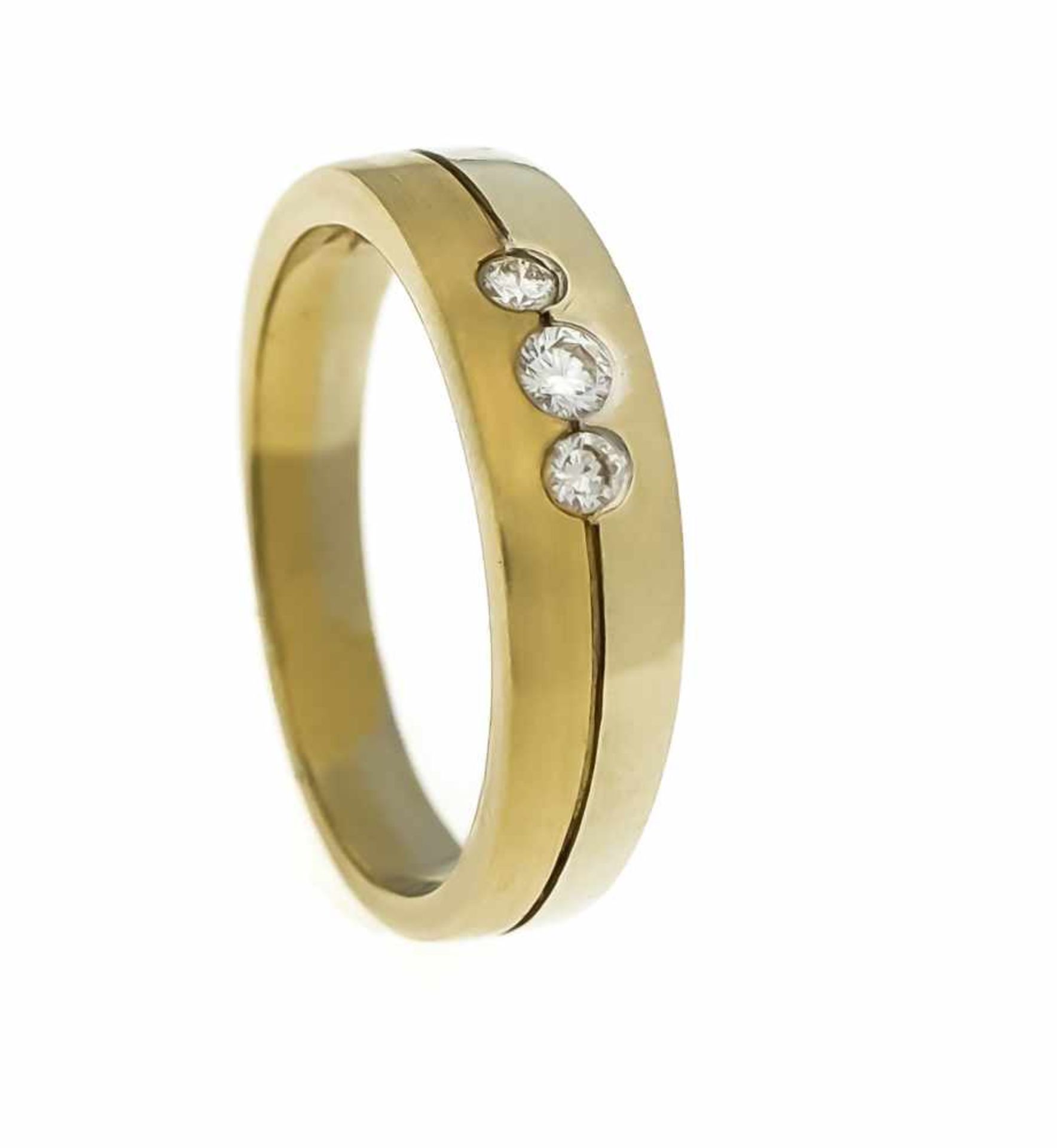 Brillant-Ring Christ GG/WG 585/000 mit 3 Brillanten, zus. 0,18 ct TW/VS, RG 58, 4,6 gBrilliant