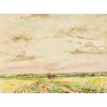 August Lange-Brock (1891-1978), zwei Aquarelle mit Landschaftsmotiven, "NorddeutscheLandschaft"