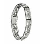 Art Déco Altschliff-Diamand-Armband Platin 800/000 mit 80Altschliff-Diamanten, zus. 1,80ct l.get.W/
