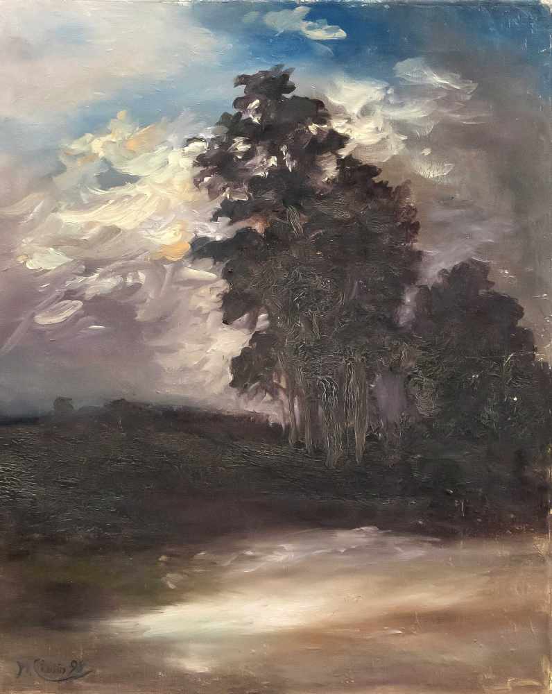 M. Coulin, Landschaftsmaler um 1900, Landschaft bei Leutasch in Österreich, Öl auf Lwd.,u. li. sign.