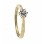 Brillant-Ring GG/WG 585/000 mit 7 Brillanten, zus. 0,14 ct l.get. W/SI, RG 60, 2,9 gBrillant Ring GG