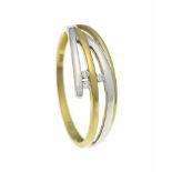 Brillant-Ring GG/WG 585/000 mit 3 Brillanten, zus. 0,03 ct punziert, W/SI-PI, RG 56, 1,6 gBrillant