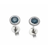 Brillant-Ohrstecker WG 585/000 mit 2 Brillanten, zus. 0,36 ct Fancy Intense Blue/PI, D. 6mm, 1,1