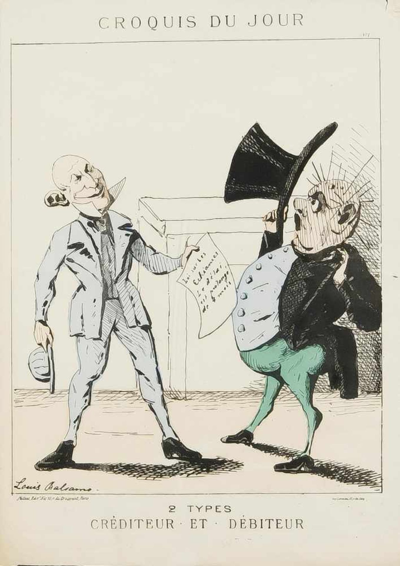 Honoré Daumier (1808-1879) u.a., Konvolut von 4 französischen Karikaturen des 19. Jh.,Lithogr. von - Bild 3 aus 4
