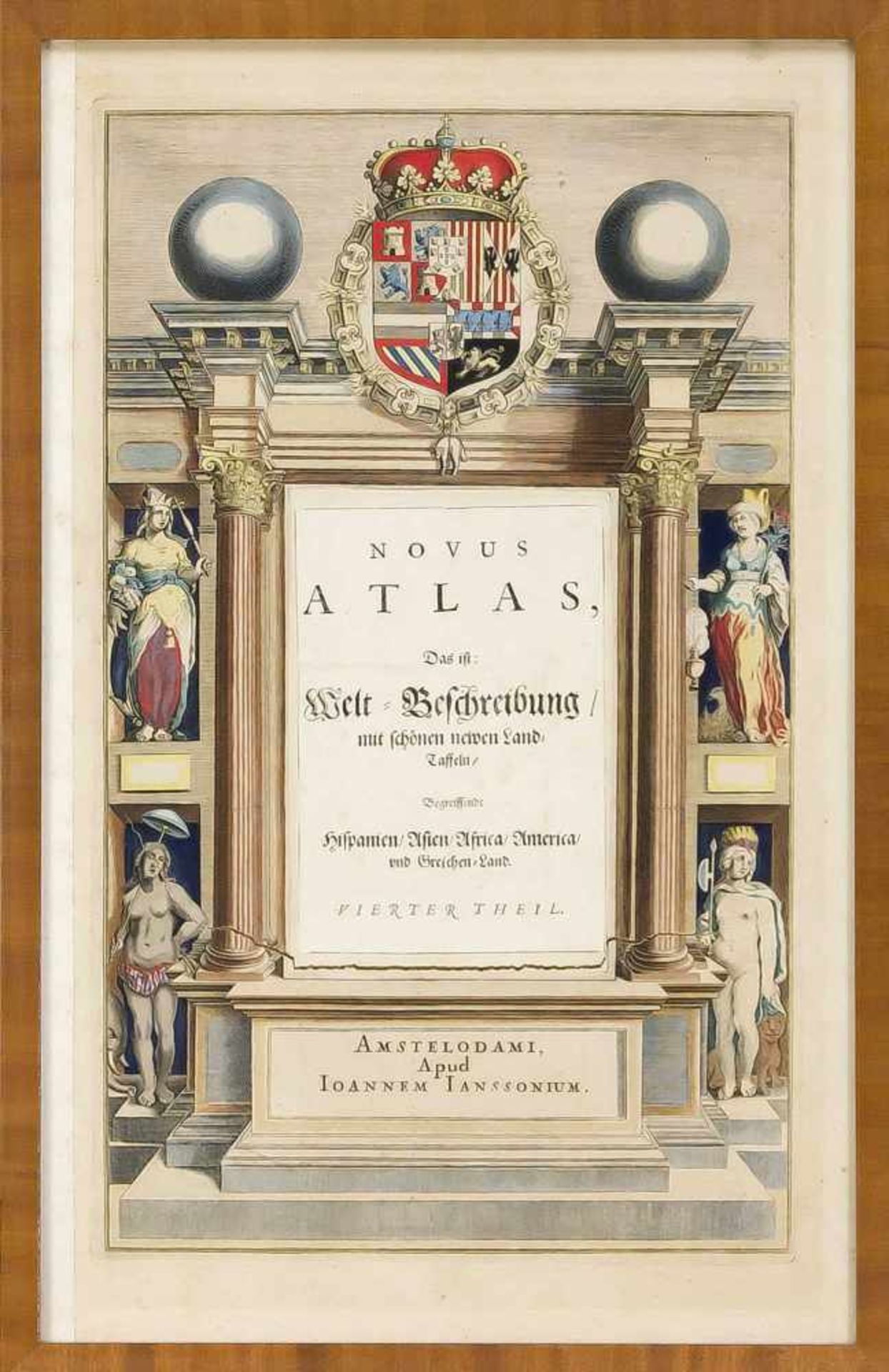 Zwei Titelkupfer aus Atlanten des 17. Jh., "Toonneel des Aerdrycx, oft Nieuwe Atlas" vonBlaeu,