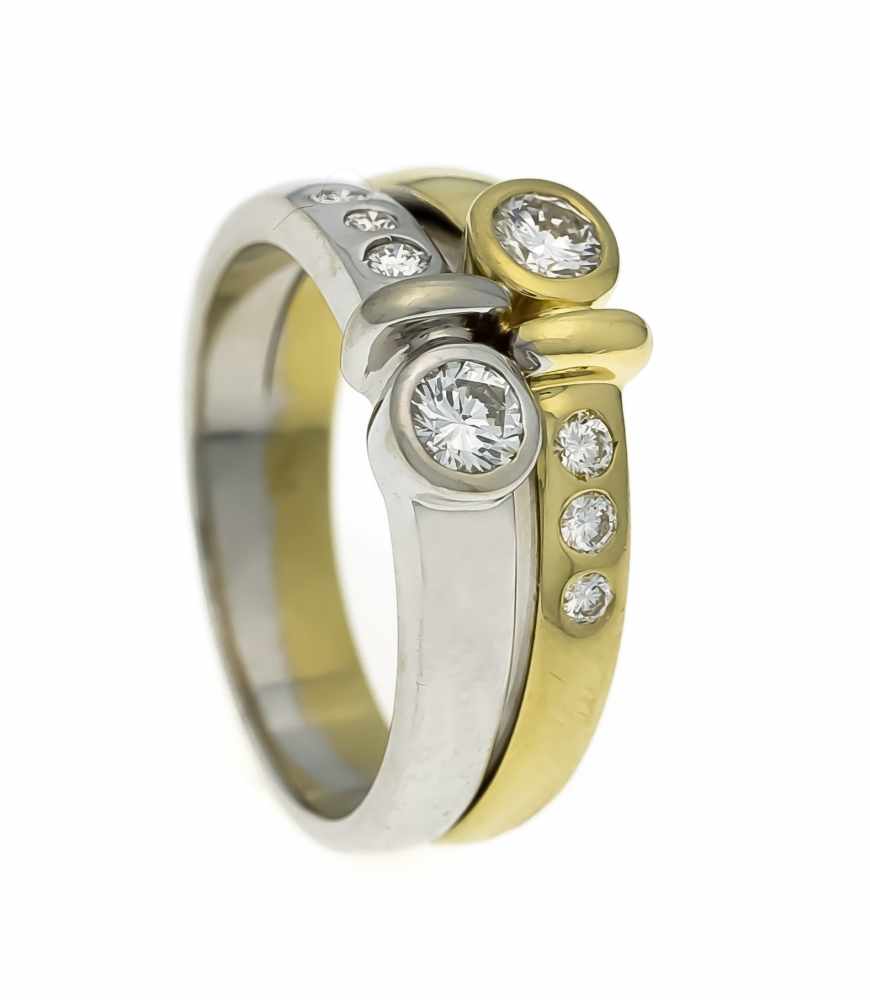 Brillant-Ring WG/GG 750/000 mit 8 Brillanten, zus. 0,50 ct TW/VS, RG 57, 9,3 gBrilliant ring WG / GG