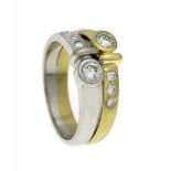 Brillant-Ring WG/GG 750/000 mit 8 Brillanten, zus. 0,50 ct TW/VS, RG 57, 9,3 gBrilliant ring WG / GG