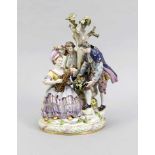 Gärtnergruppe am Baum, Meissen, Gedenkmarke 1910/11, 1. W., Entwurf Michel Victor Acier imJahr 1772,