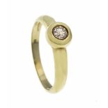 Brillant-Ring GG 585/000 mit einem Brillanten, 0,25 ct fancybraun/PI, RG 57, 3,3 gBrillant ring GG