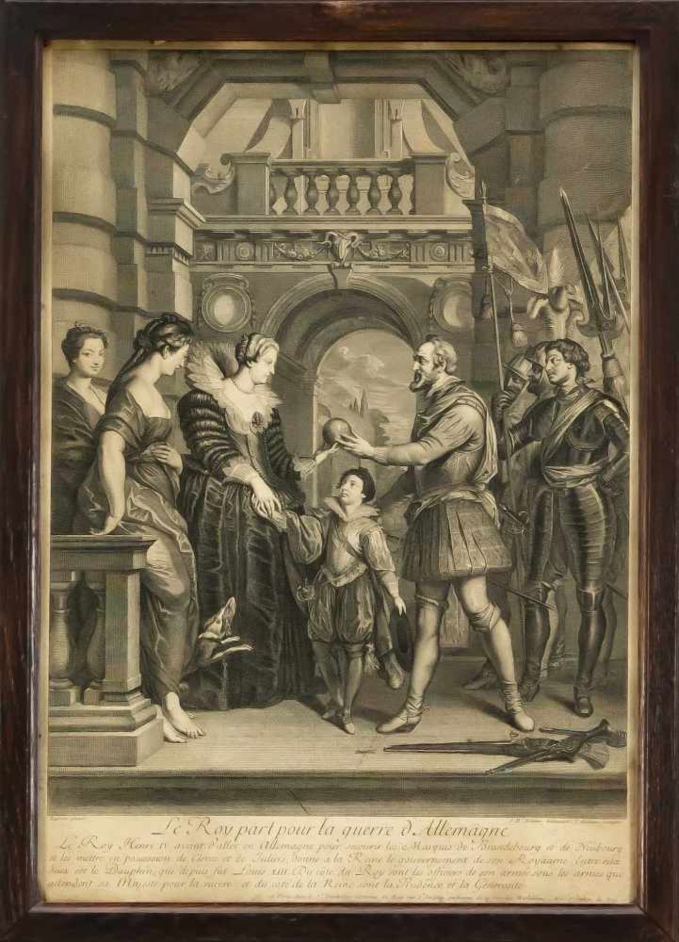 Folge von 5 Kupferstichen nach Rubens aus einen Zyklus zu Maria di Medici, Kupferstichevon Bernard - Image 3 of 5