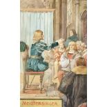 Anonymer Illustrator Ende 19. Jh., szenische Illustration zu Wagners "Meistersinger",Aquarell und