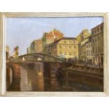 Erich Martin Müller (1888-1972), Berliner Ansicht "Die Friedrichsgracht mit derJungfernbrücke", Öl