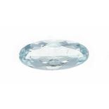 Aquamarin 5,15 ct, oval fac., sehr wenig innere Merkmale, helleres Blau, 18,5 x 8,2 x 5,