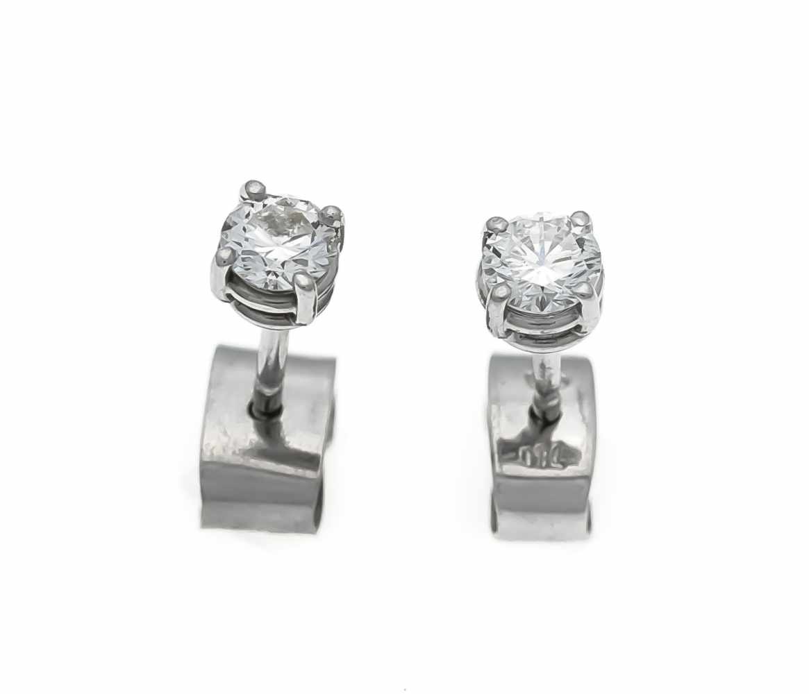 Brillant-Ohrstecker WG 750/000 mit 2 Brillanten, zus. 0,48 ct TW/SI, 1,7 gBrillant stud earrings