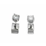 Brillant-Ohrstecker WG 750/000 mit 2 Brillanten, zus. 0,48 ct TW/SI, 1,7 gBrillant stud earrings