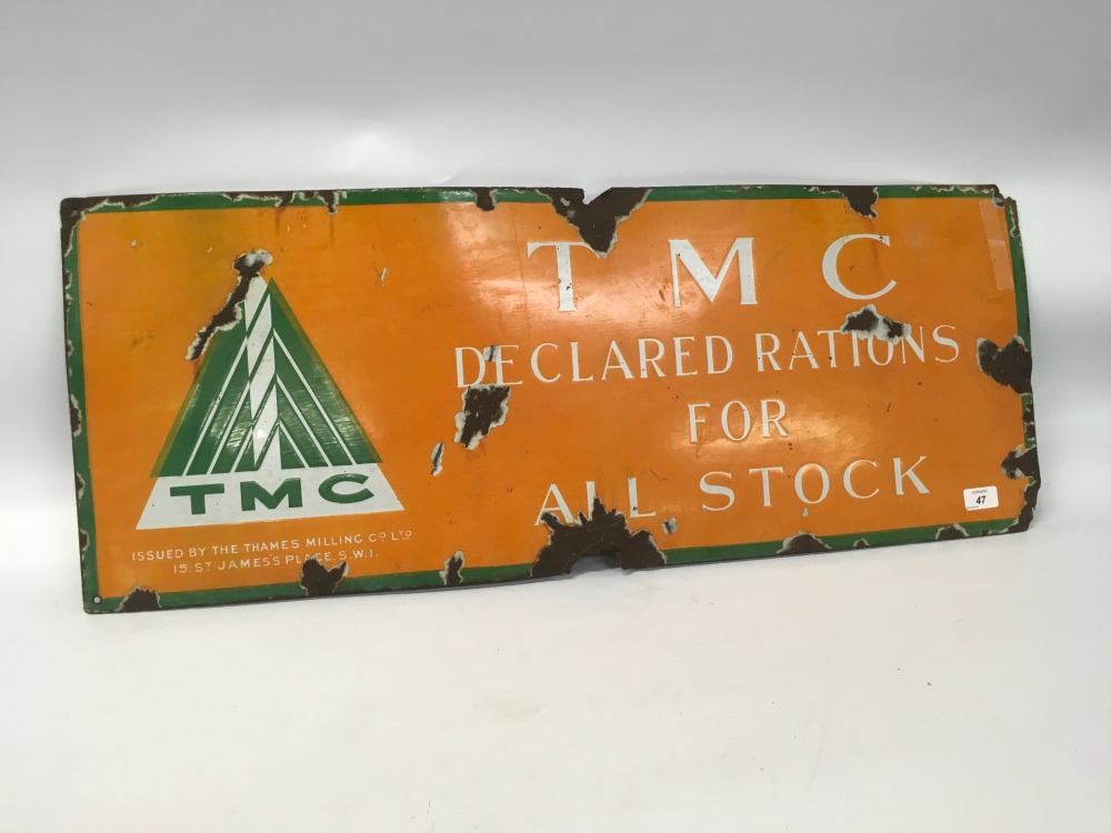 ENAMEL SIGN - TMC RATIONS FOR ALL STOCK - Image 3 of 3