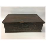 CARVED OAK BIBLE BOX