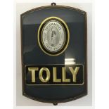 TOLLY GLAZED ADVERTISING SIGN IN COPPER