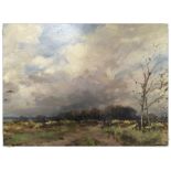 OIL ON BOARD "HEATH-LAND IN SUFFOLK" BEA