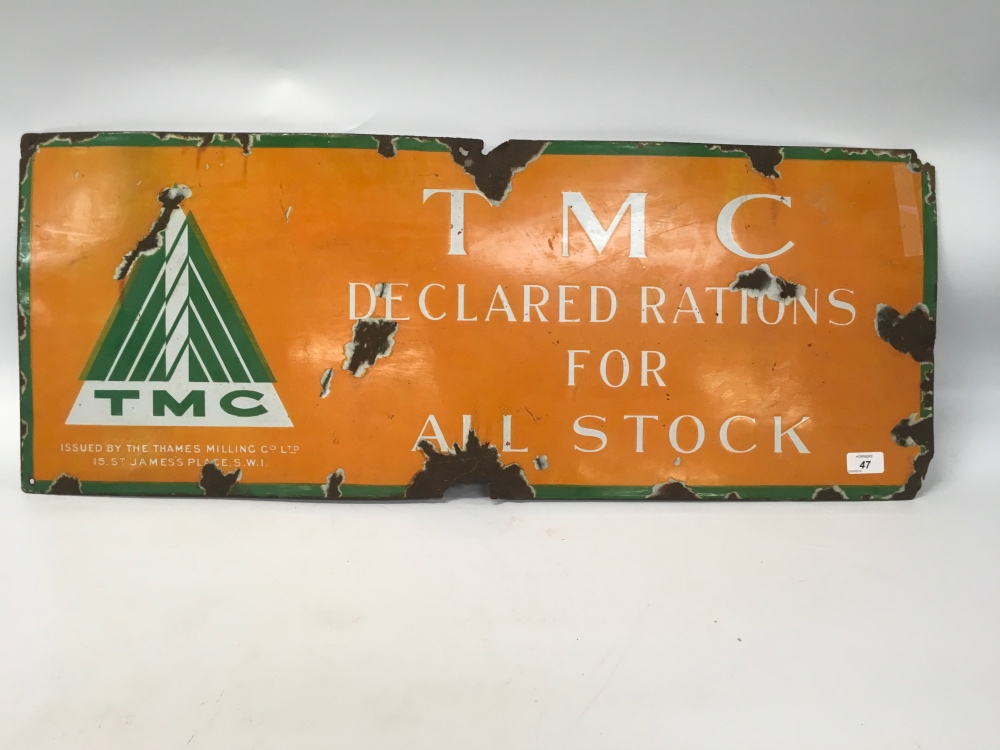 ENAMEL SIGN - TMC RATIONS FOR ALL STOCK - Image 2 of 3