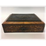 ROSEWOOD INLAID JEWELLERY BOX WITH BLACK