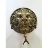 BRASS LIONS HEAD COMPANION HANGER