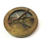 POCKET SUNDIAL, SIGNED J YEATES, DUBLIN,