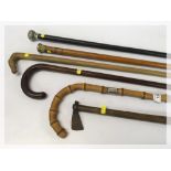 SIX ASSORTED OLD WALKING STICKS