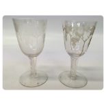 TWO VERY SIMILAR GLASSES, OF GOBLET FORM