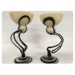 A PAIR OF ART GLASS, ART DECO DESIGN CAN