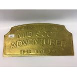 A SOLID BRASS PLAQUE - MIDLAND RAILFANS