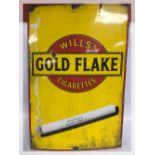 WILLS GOLD FLAKE ENAMEL ADVERTISING SIGN