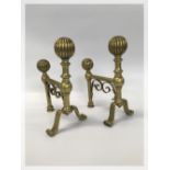 PAIR OF BRASS FIRE DOGS