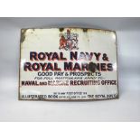 ENAMEL SIGN, ROYAL NAVY AND MARINES RECR