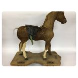 VINTAGE TOY HORSE COVERED IN "ANIMAL HID