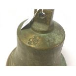 KING GEORGE VI BRASS BELL, HT. 26 CM APP