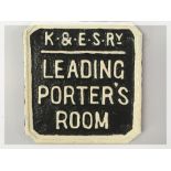 CAST METAL LEADING PORTERS ROOM PLAQUE M