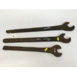 RAILWAY TOOLS - THREE LARGE SPANNERS, TW