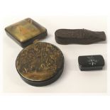 CIRCULAR 19TH CENTURY SNUFF BOX WITH DOG