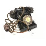 BAKELITE BLACK TELEPHONE WITH DIRECTORY