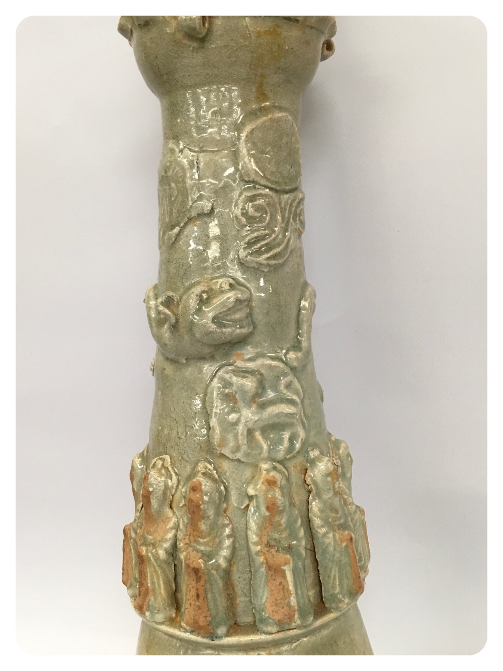 ORIENTAL STYLE GLAZED VASE, DECORATED WI - Image 2 of 4