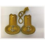 A PAIR OF VICTORIAN ROYAL NAVAL EPAULETT