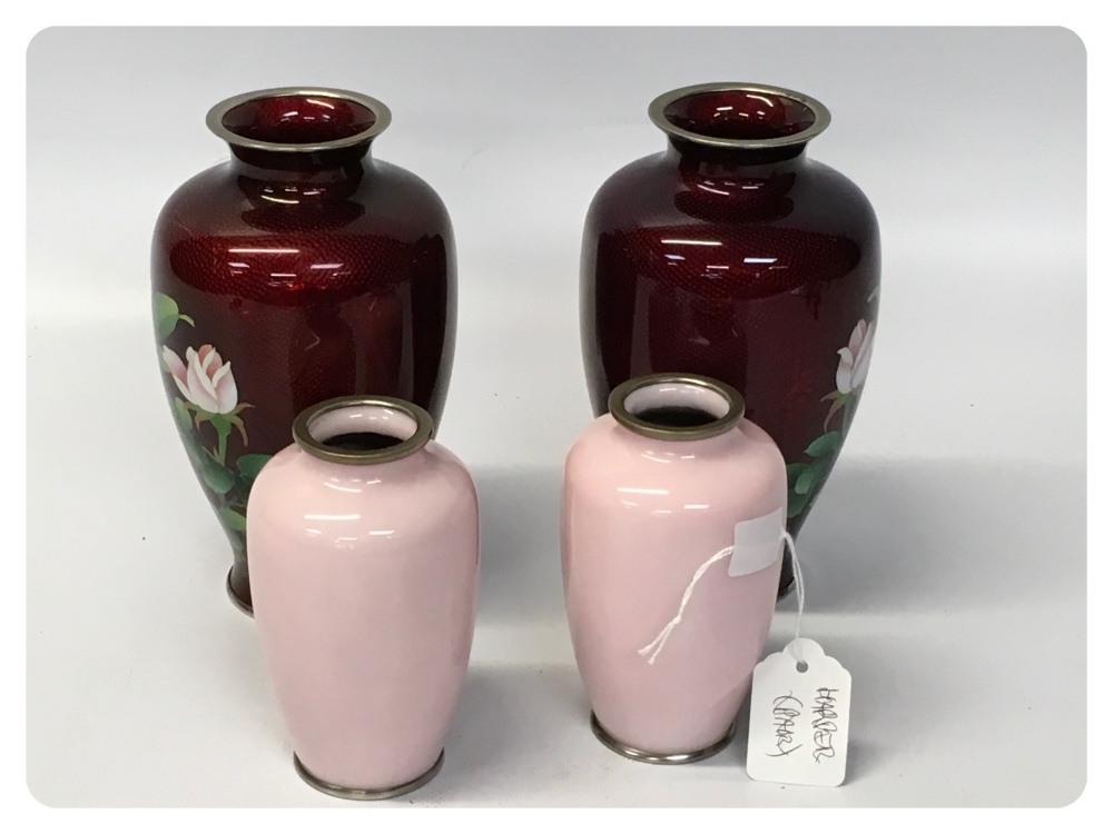 A PAIR OF TRANSLUCENT RED GROUND JAPANES - Image 3 of 3